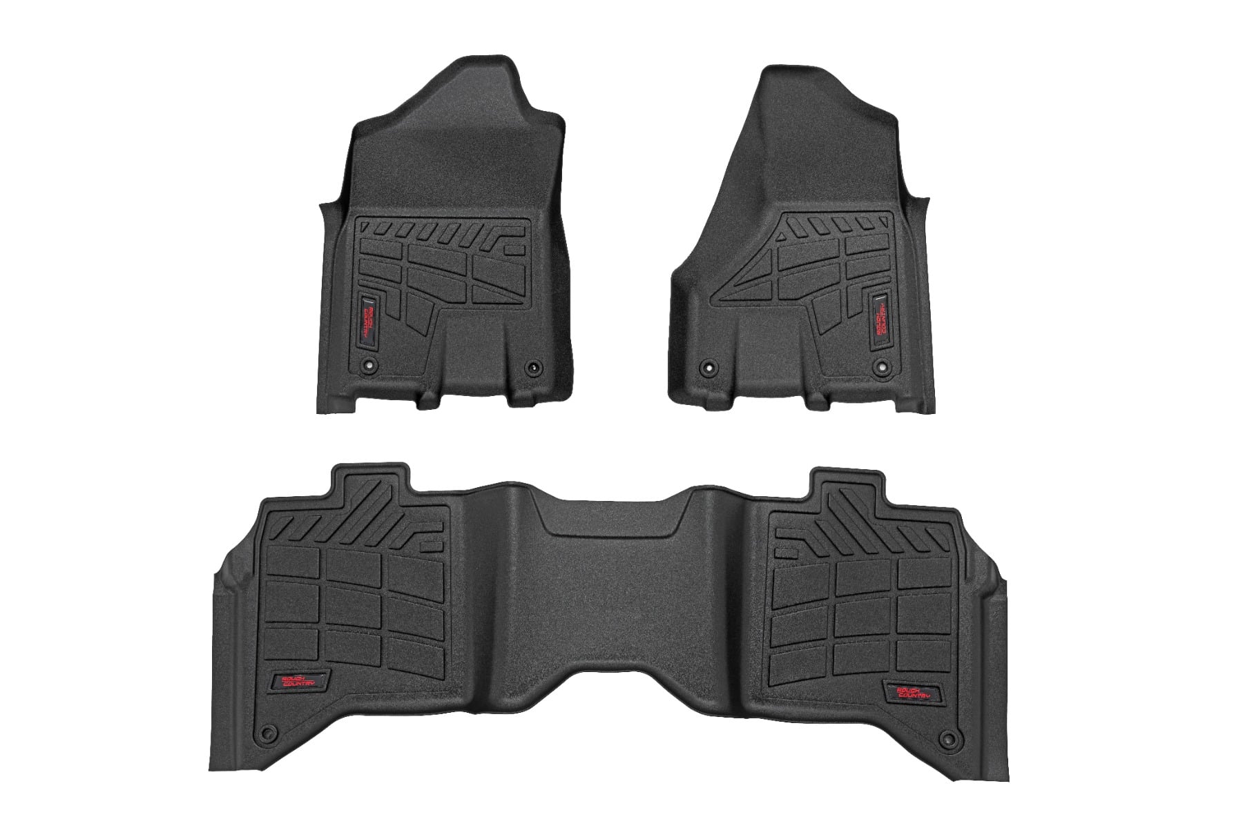 Rough Country Sure-Fit Floor Mats Front & Rear Bucket Crew Ram 2500/3500 (19-26)