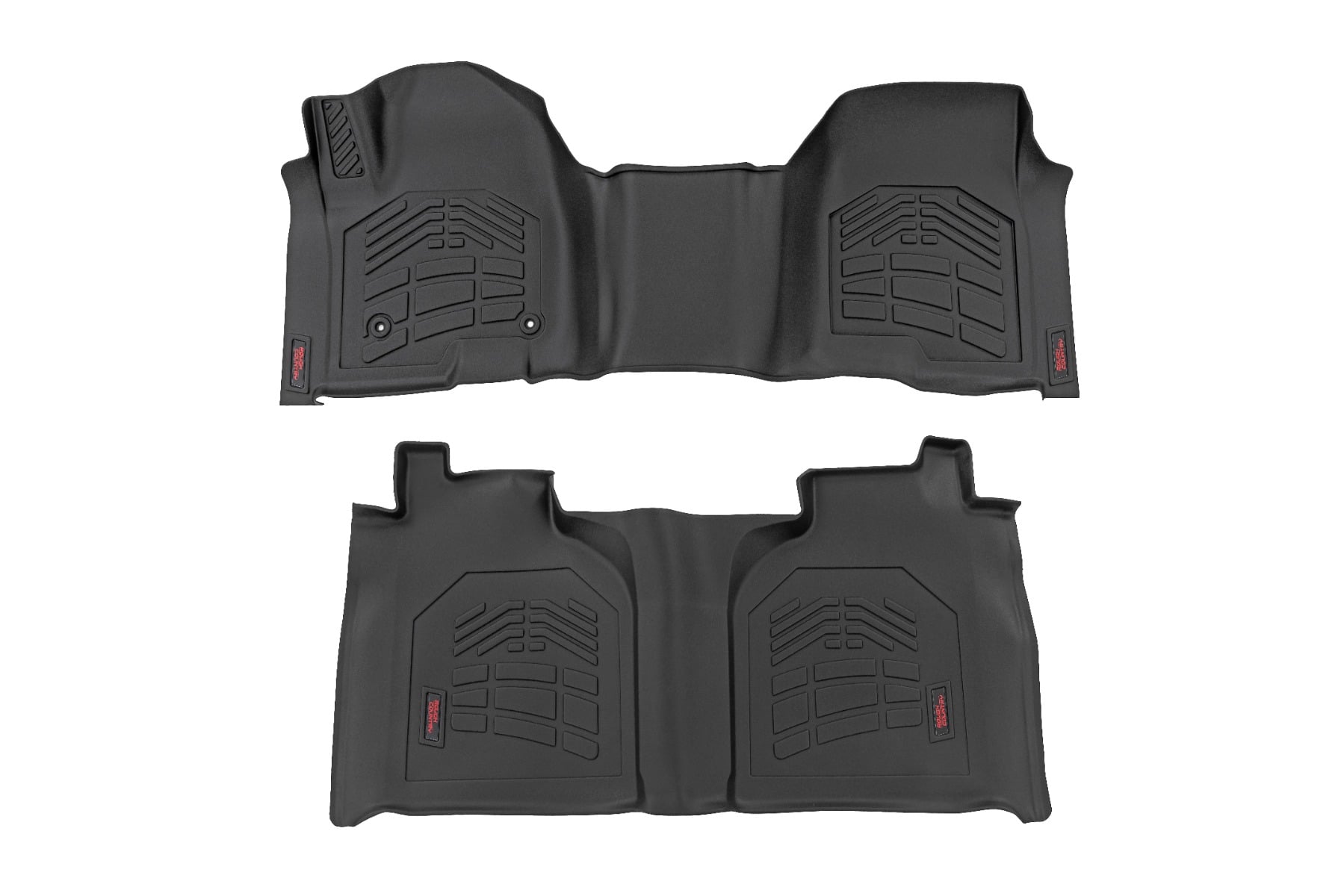 Rough Country Sure-Fit Floor Mats FR & RR FR Over Hump Crew Chevy/GMC 1500/2500HD/3500HD (19-26)