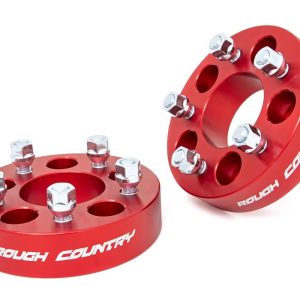 Rough Country 1.5 Inch Wheel Spacers 5x4.5 Red Jeep Cherokee XJ/Comanche MJ/Wrangler TJ