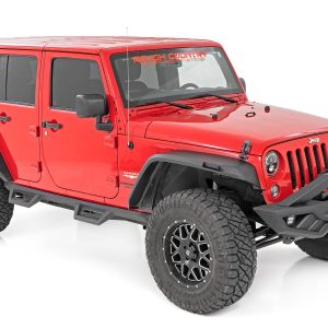 Rough Country High Clearance LED Flat Fender Flare Kit UV Treated Jeep Wrangler JK (07-18)