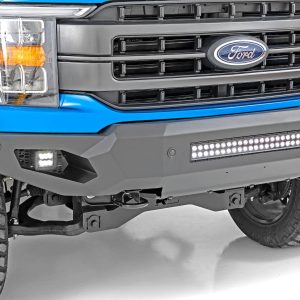 Rough Country High Clearance Front Bumper LED Lights & Skid Plate Ford F-150 (21-23)