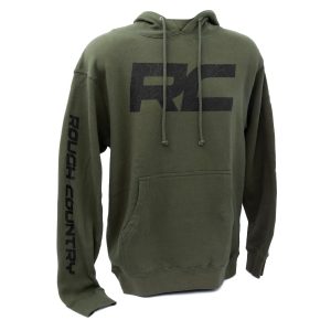 Rough Country Hoodie RC Topographical Sleeve Army Green 2XL