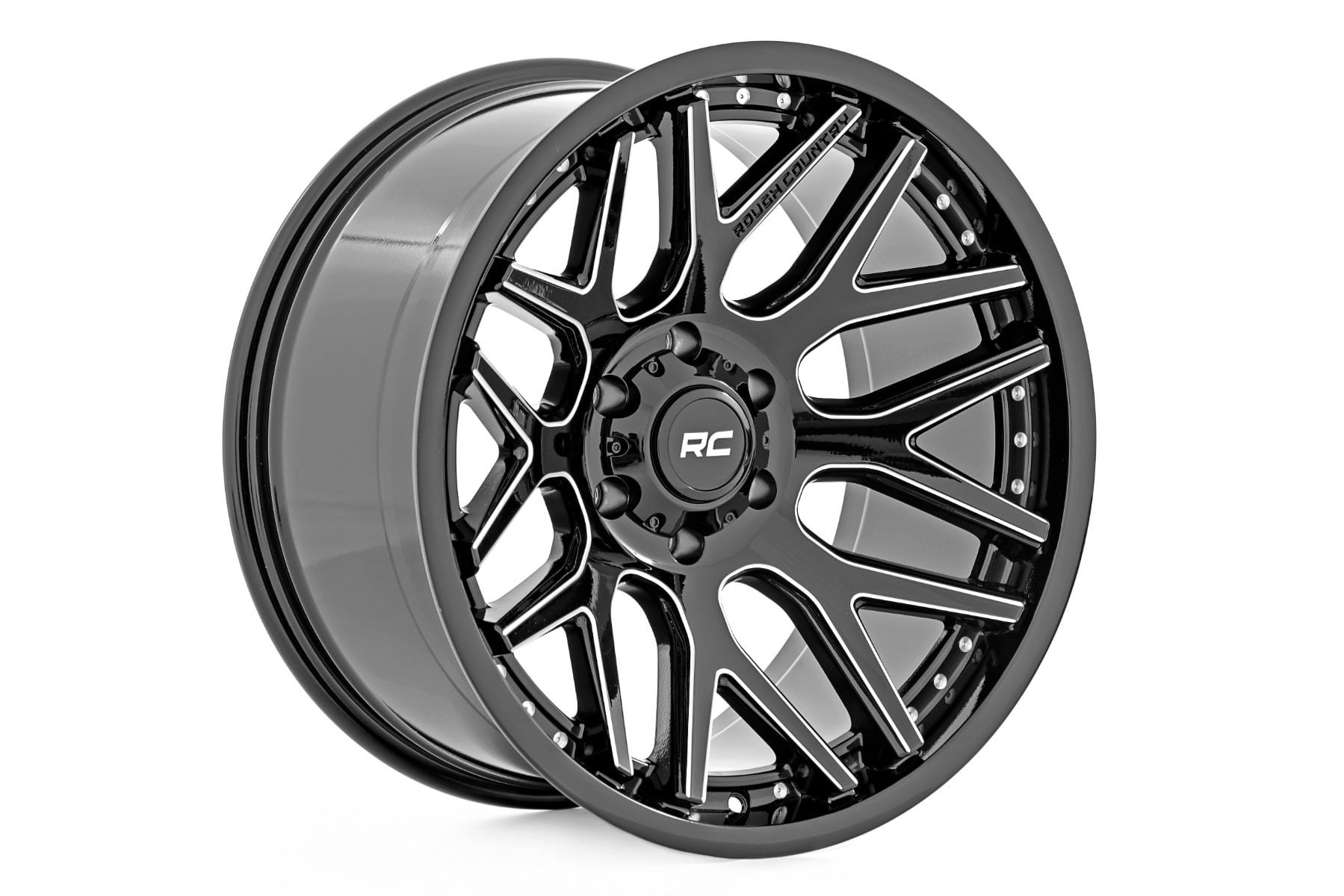 Rough Country 95 Series Wheel Machined One-Piece Gloss Black 20x10 8x170 -19mm