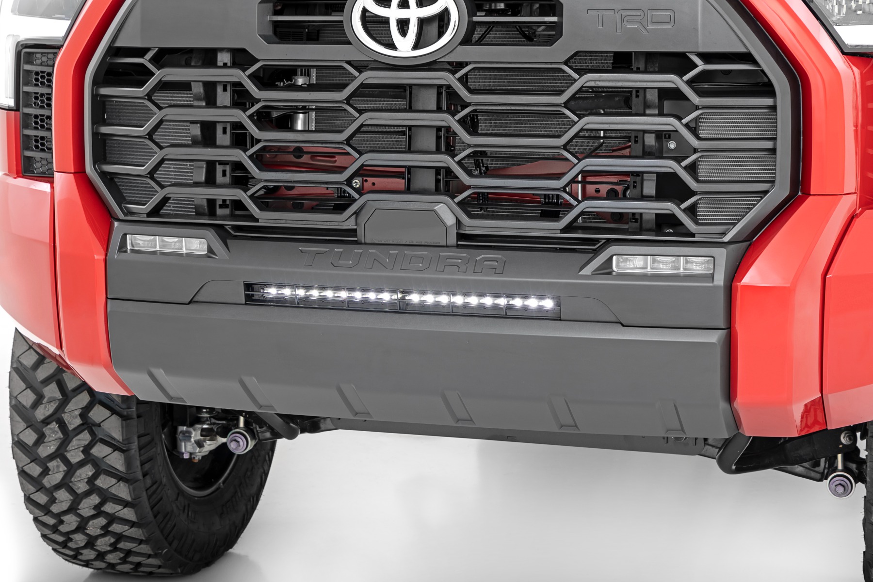 Rough Country LED Light Kit Bumper Mount 20″ Black Slim Line Toyota Tundra (22-26)