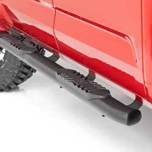 Rough Country Oval Nerf Steps Crew Cab Black Toyota Tundra 2WD/4WD (2022-2026)