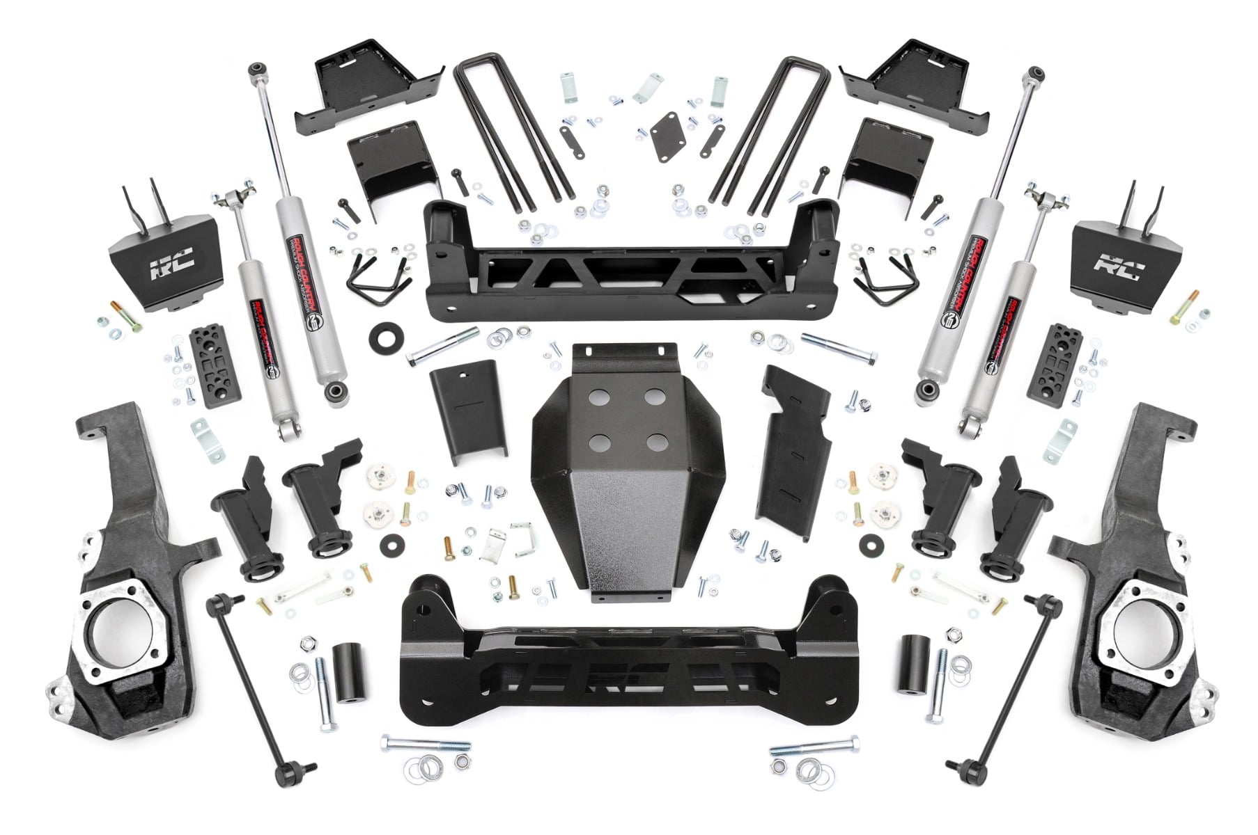 Rough Country 7 Inch Lift Kit Torsion Drop w/ Overloads Chevy/GMC 2500HD/3500HD (20-26)