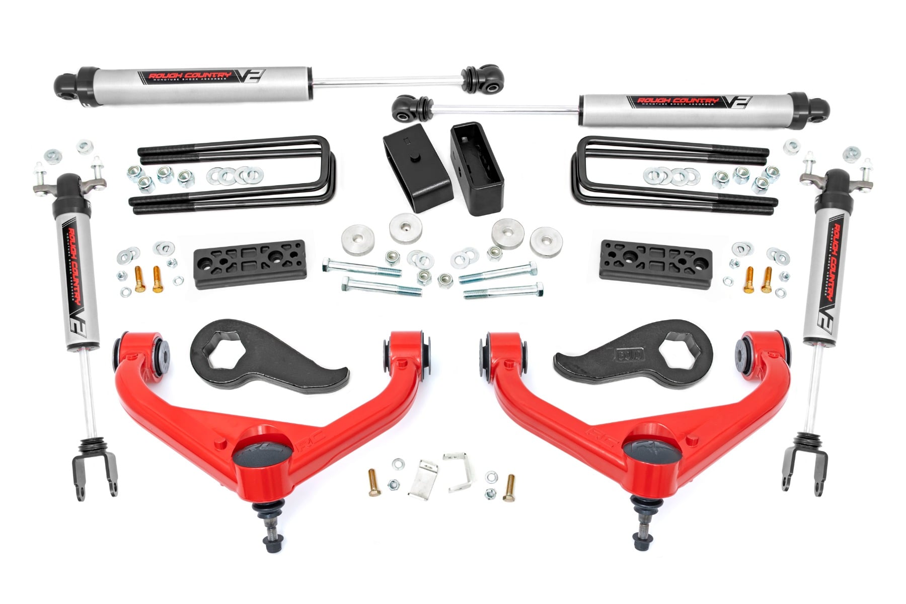 Rough Country 3 Inch Lift Kit UCAs V2 w/ Overloads Chevy/GMC 2500HD/3500HD (20-26)