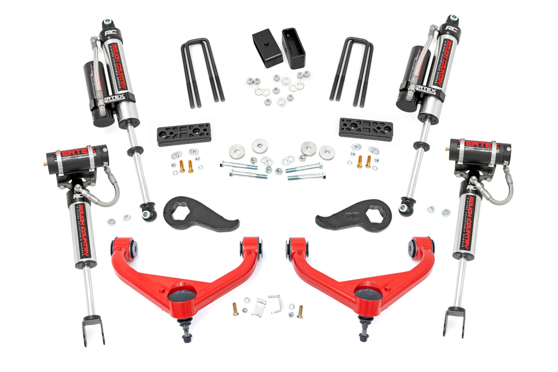 Rough Country 3 Inch Lift Kit Vertex w/ Overloads Chevy/GMC 2500HD/3500HD (20-26)