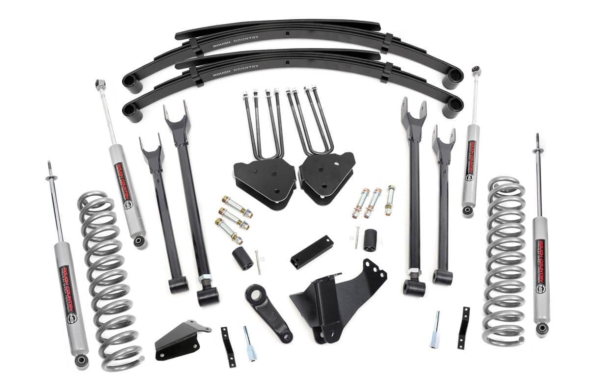 Rough Country 6 Inch Lift Kit Gas 4 Link RR Spring Ford F-250/F-350 Super Duty (05-07)