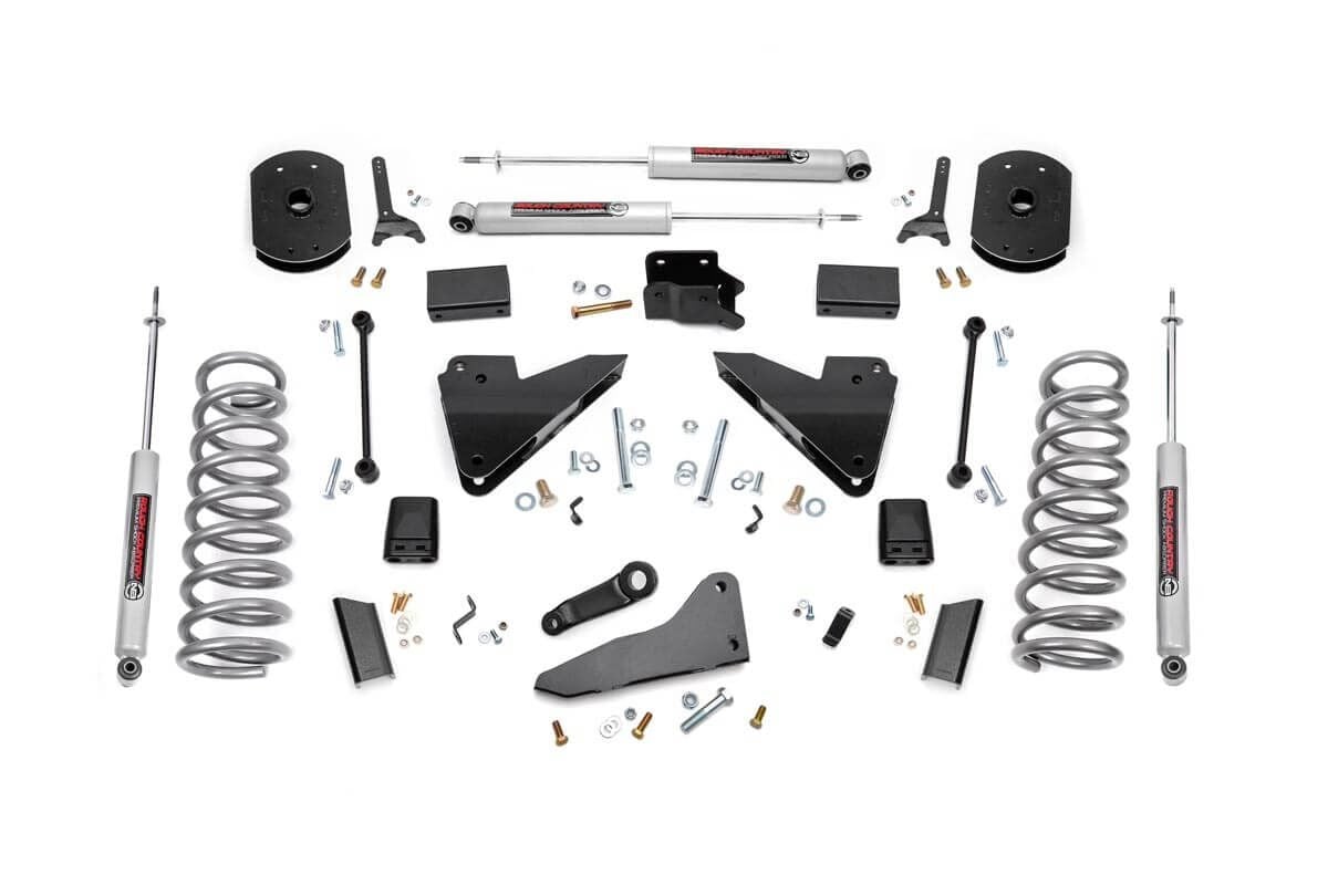 Rough Country 5 Inch Lift Kit FR Gas Coil Radius Arm Drop Ram 2500 4WD (2014-2018)