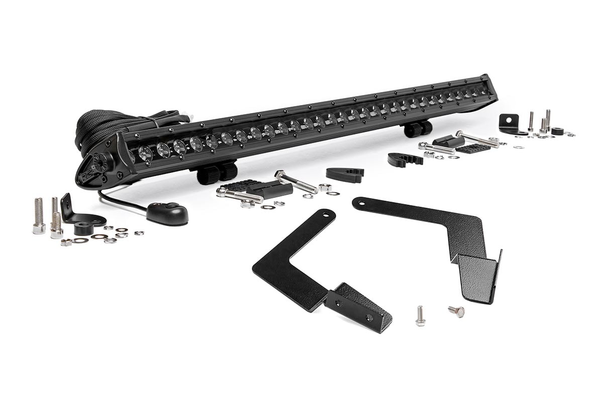Rough Country LED Light Kit Lower Grille Mount 30″ Black Single Row Toyota Tacoma (16-23)