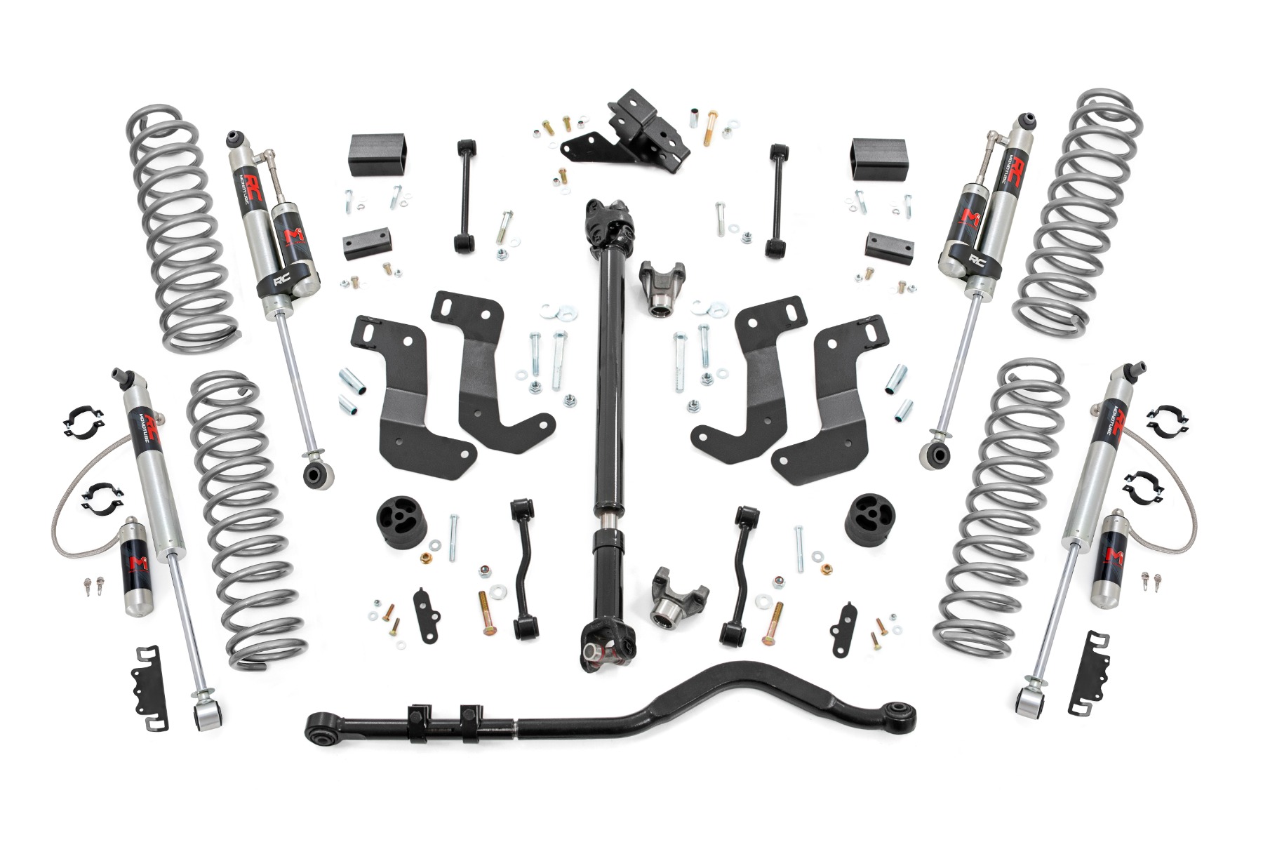 Rough Country 3.5 Inch Lift Kit C/A Drop FR D/S M1R Jeep Wrangler Unlimited Rubicon (18-23)