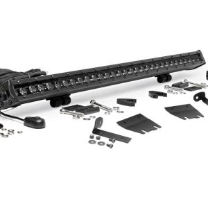 Rough Country LED Light Kit Hood Mount 30″ Black Single Row Jeep Gladiator JT/Wrangler JL (18-26)