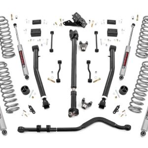 Rough Country 3.5 Inch Lift Kit Adj Lower FR D/S Jeep Wrangler JL 4WD (2024-2026)