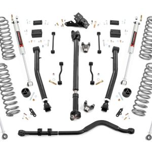 Rough Country 3.5 Inch Lift Kit Adj Lower FR D/S M1 Jeep Wrangler Unlimited (18-23)