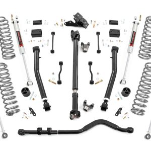 Rough Country 3.5 Inch Lift Kit Adj Lower FR D/S M1 Jeep Wrangler Unlimited Rubicon (18-23)