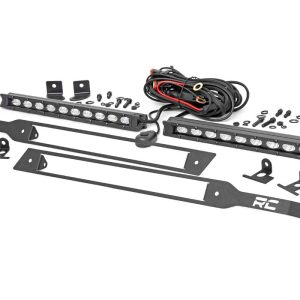 Rough Country LED Light Kit Grille Mount 10″ Black Slimline Pair Chevy Silverado 1500 (19-22)