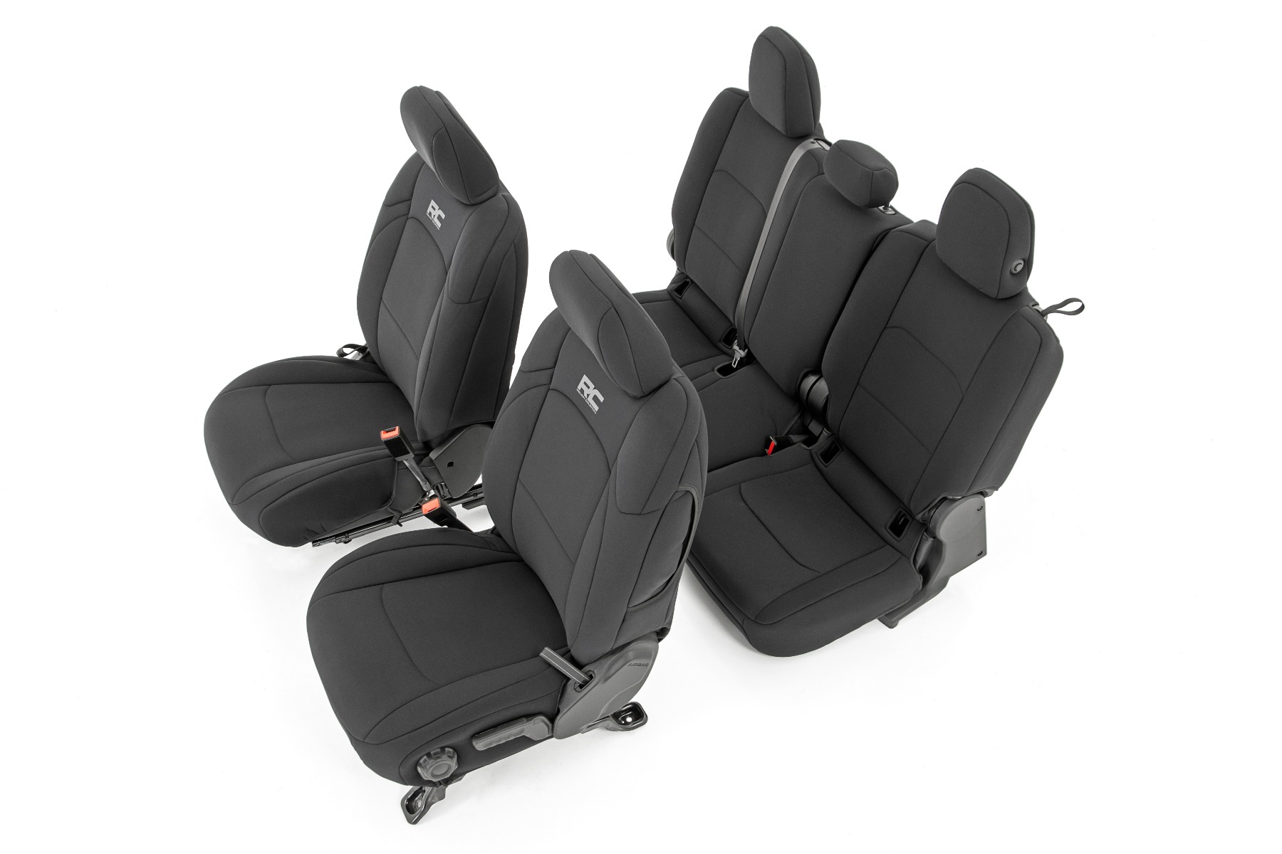 Rough Country Seat Covers Front and RR No Cup Holder Jeep Gladiator JT 4WD (2020-2026)