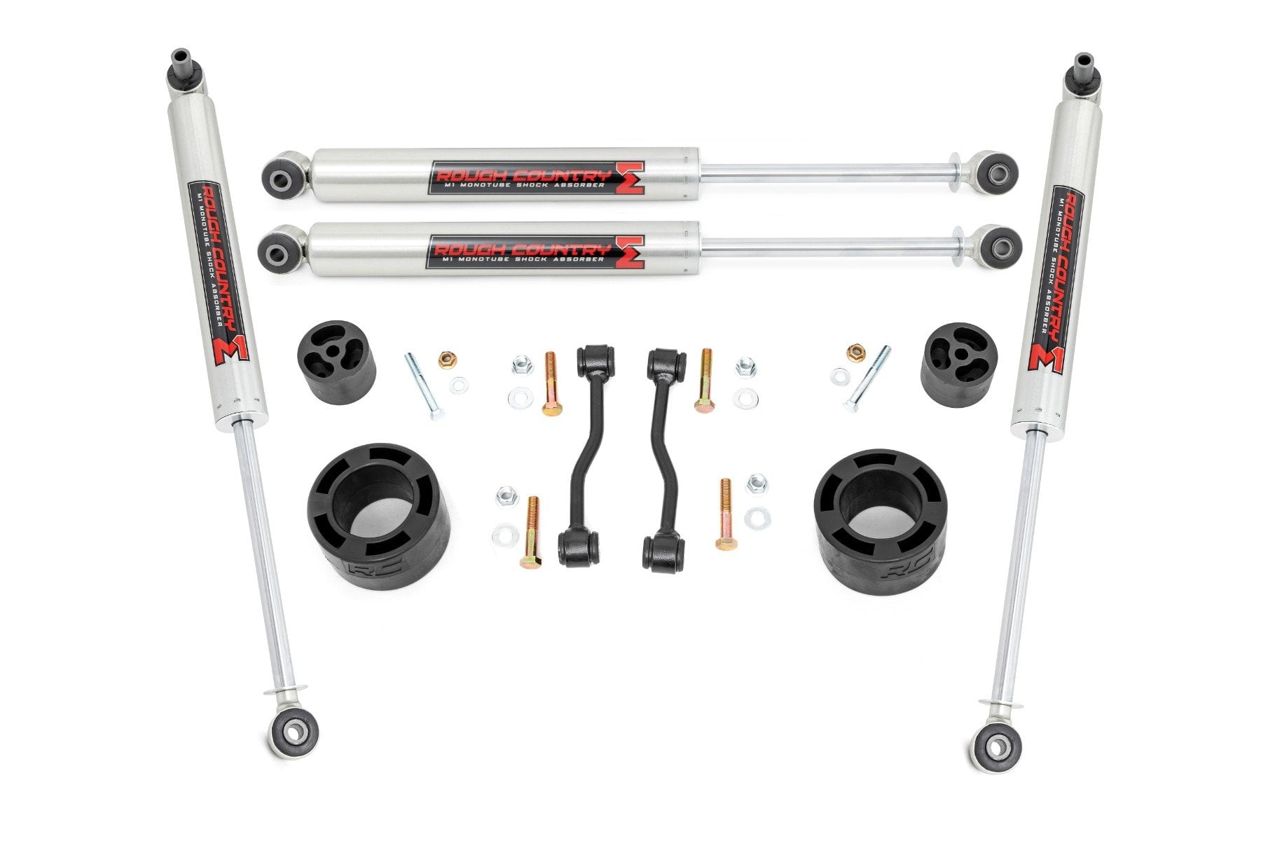 Rough Country 2.5 Inch Leveling Kit Spacers M1 Jeep Gladiator JT 4WD (2024-2026)
