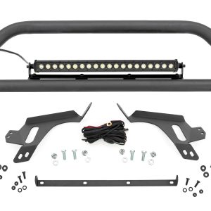 Rough Country Nudge Bar w/ Tow Hooks 20 Inch Black Single Row LED Ford Bronco Sport (21-24)