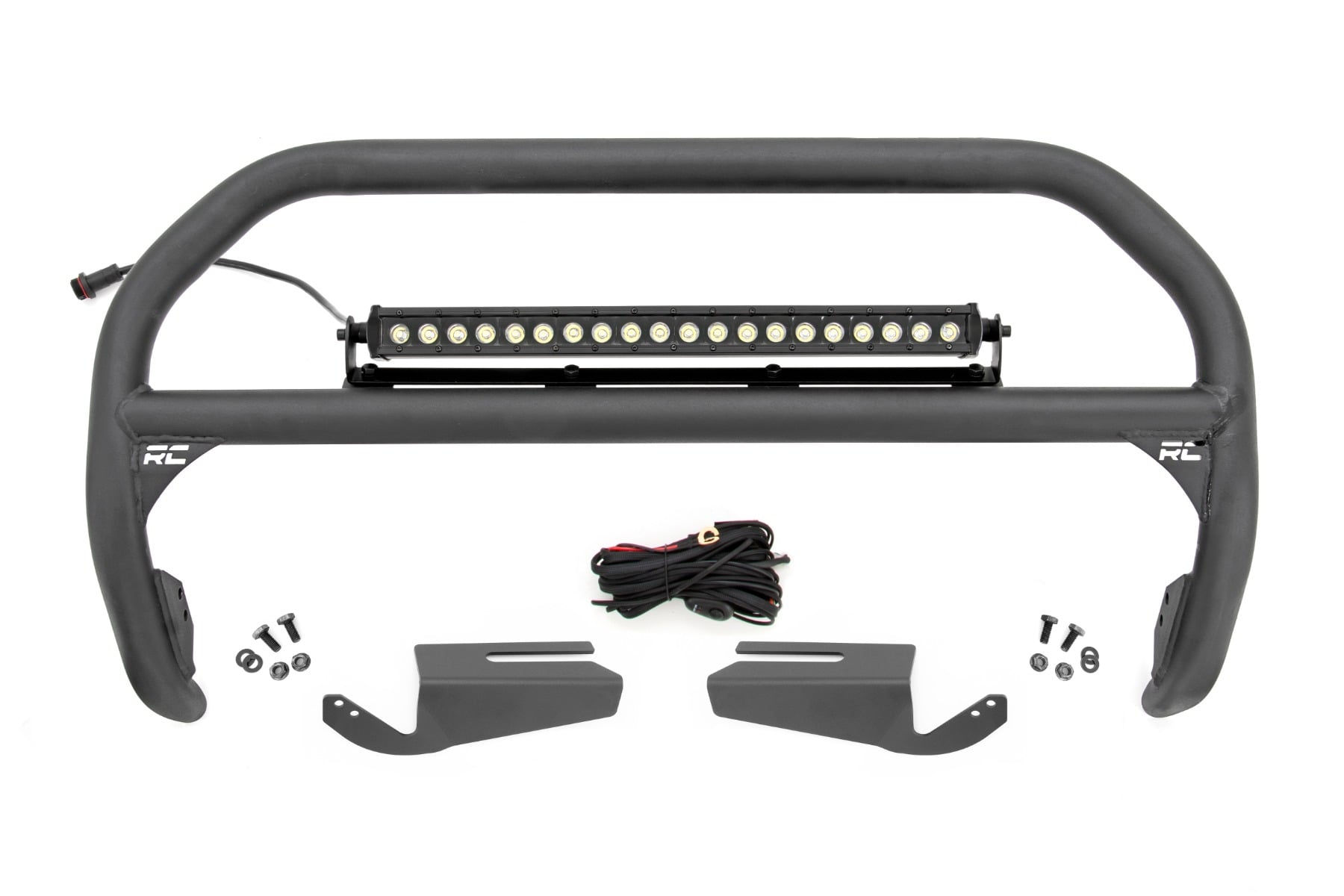 Rough Country Nudge Bar 20 Inch Black Single Row LED OE Modular Steel Ford Bronco (21-26)