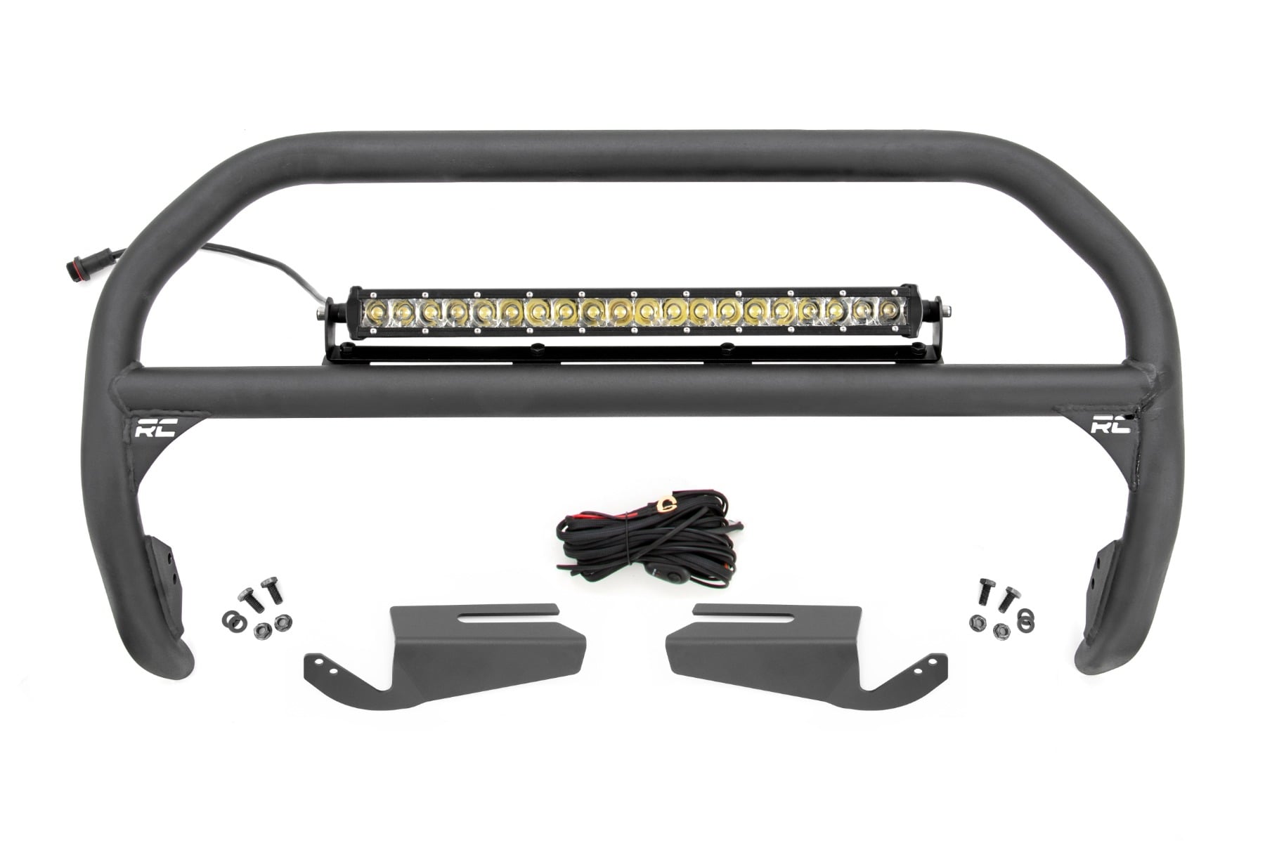Rough Country Nudge Bar 20 Inch Chrome Single Row LED OE Modular Steel Ford Bronco (21-26)
