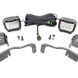 Rough Country LED Light Kit Ditch Mount 3″ OSRAM Wide Nissan Frontier (22-26)