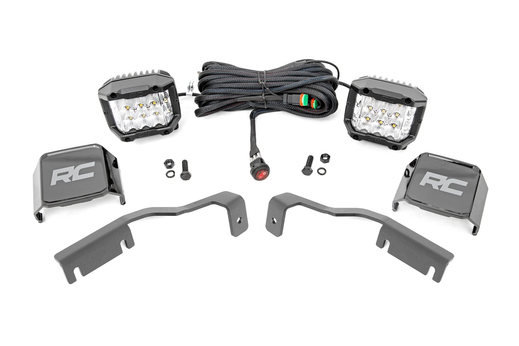 Rough Country LED Light Kit Ditch Mount 3″ OSRAM Wide Nissan Frontier (22-26)