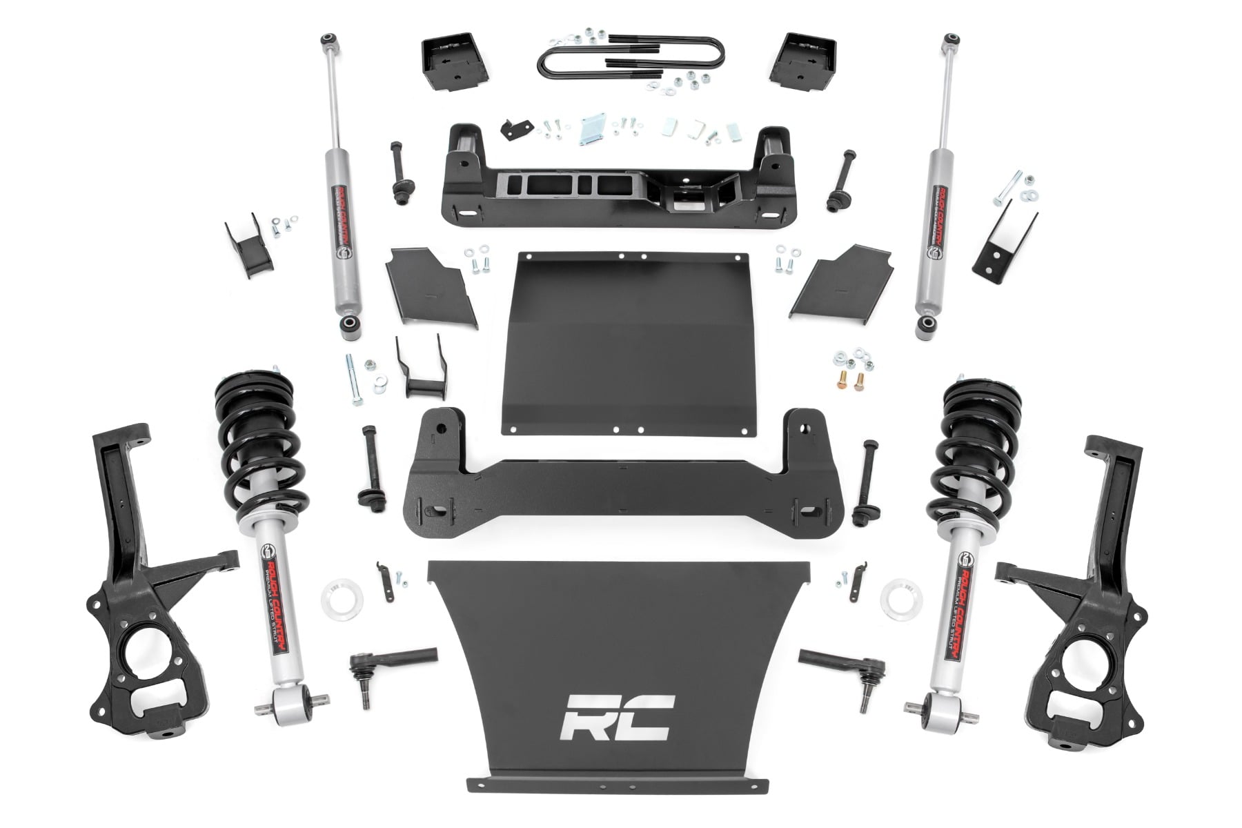 Rough Country 6 Inch Lift Kit Mono Leaf Rear N3 Struts Chevy Silverado 1500 (22-24)