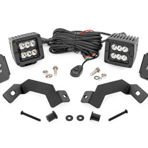 Rough Country LED Light Kit Ditch Mount 2″ Black Pair Spot Toyota Land Cruiser (24-26)