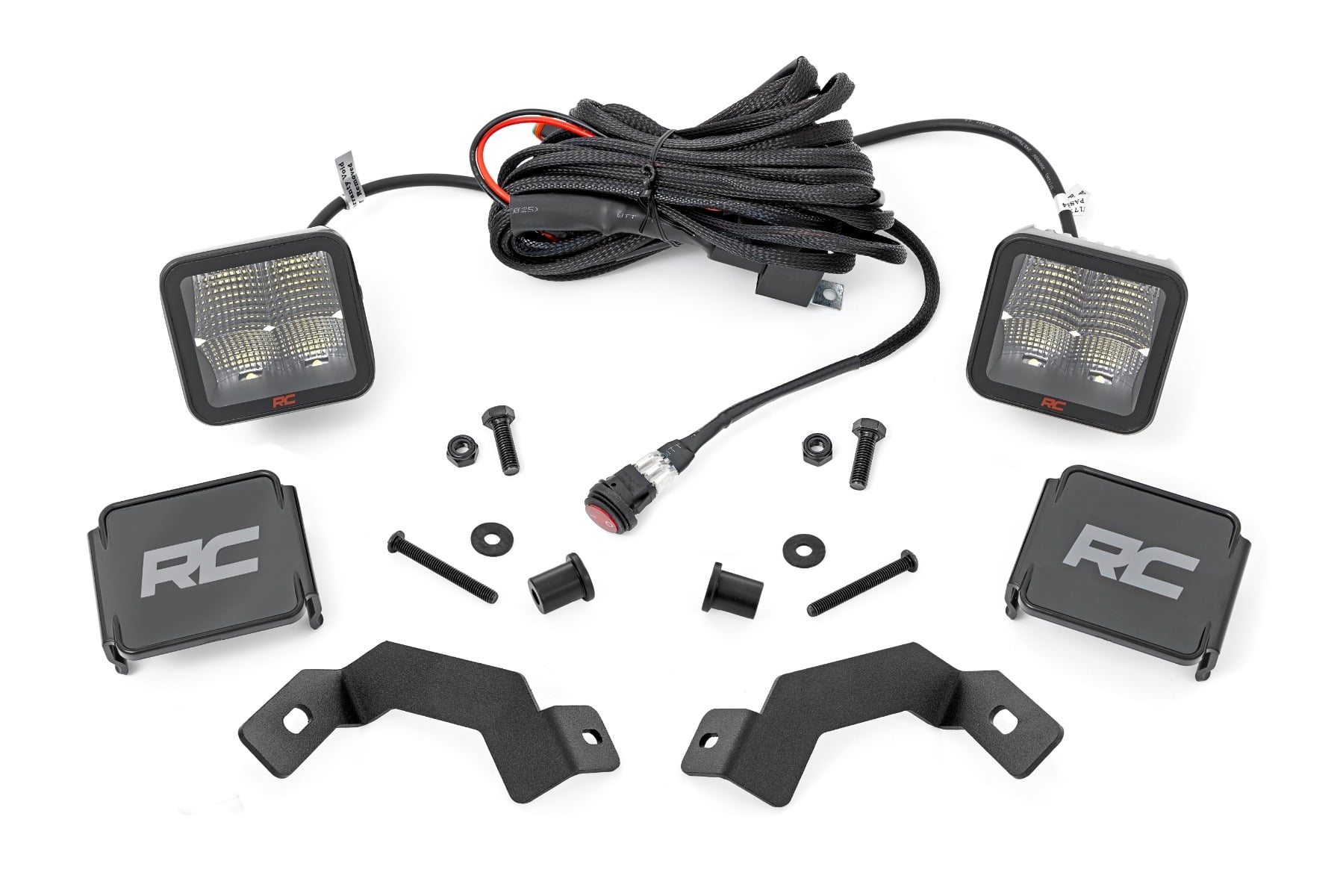 Rough Country LED Light Kit Ditch Mount 2″ Spectrum Pair Spot Toyota Land Cruiser (24-26)