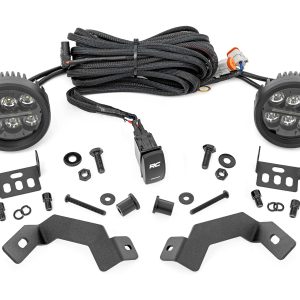 Rough Country LED Light Kit Ditch Mount Black Series Round 3.5 Inch Amber DRL Toyota LandCruiser (2024)