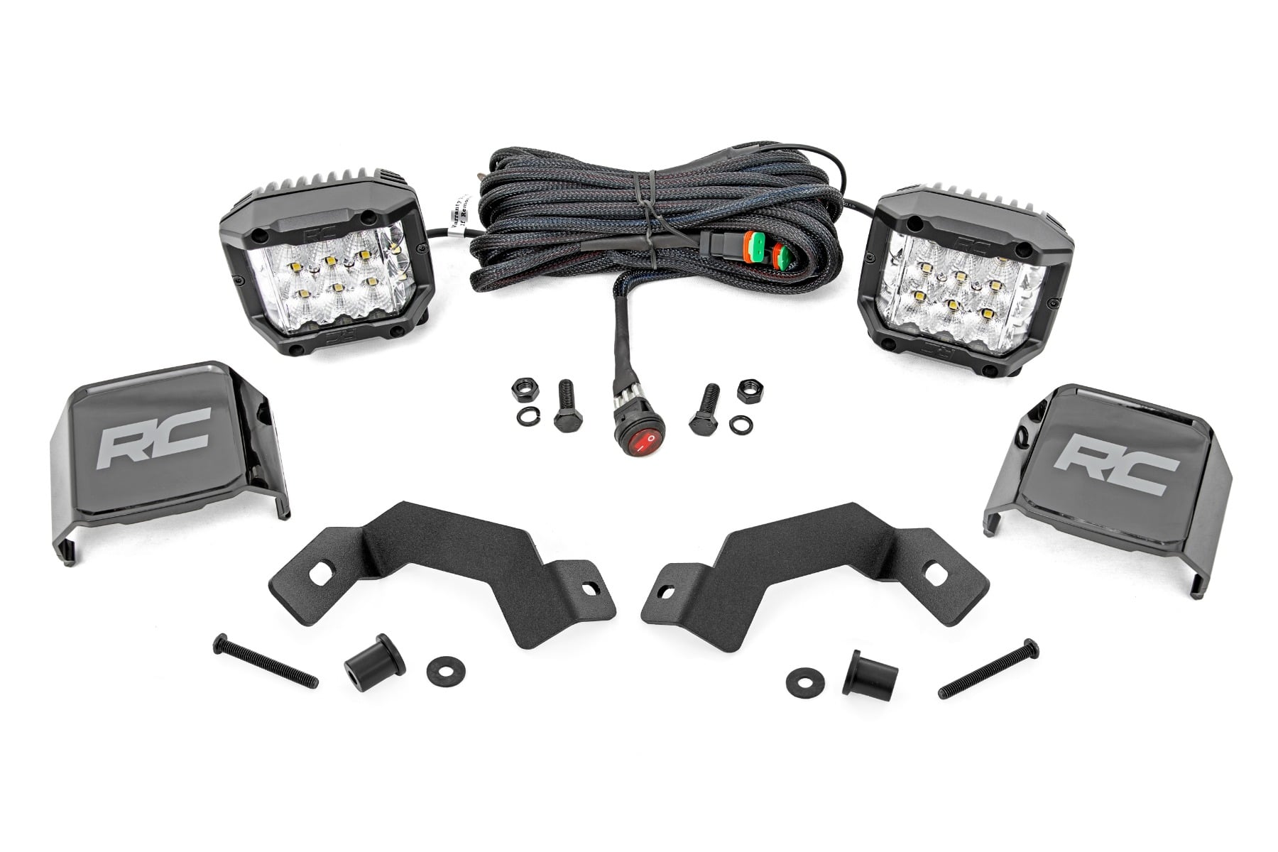 Rough Country LED Light Kit Ditch Mount 3″ OSRAM Wide Toyota Land Cruiser (24-26)