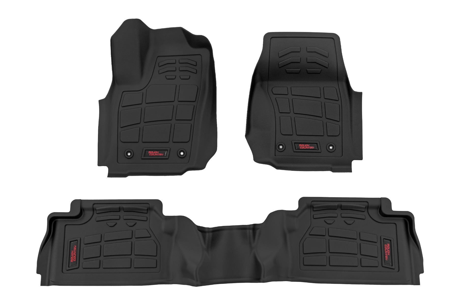 Rough Country Sure-Fit Floor Mats Front & Rear TRD PRO Double Cab Toyota Tacoma (24-26)