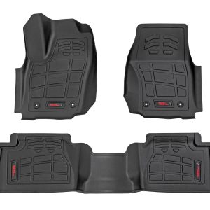 Rough Country Sure-Fit Floor Mats Front & Rear Double Cab Toyota Tacoma (24-26)