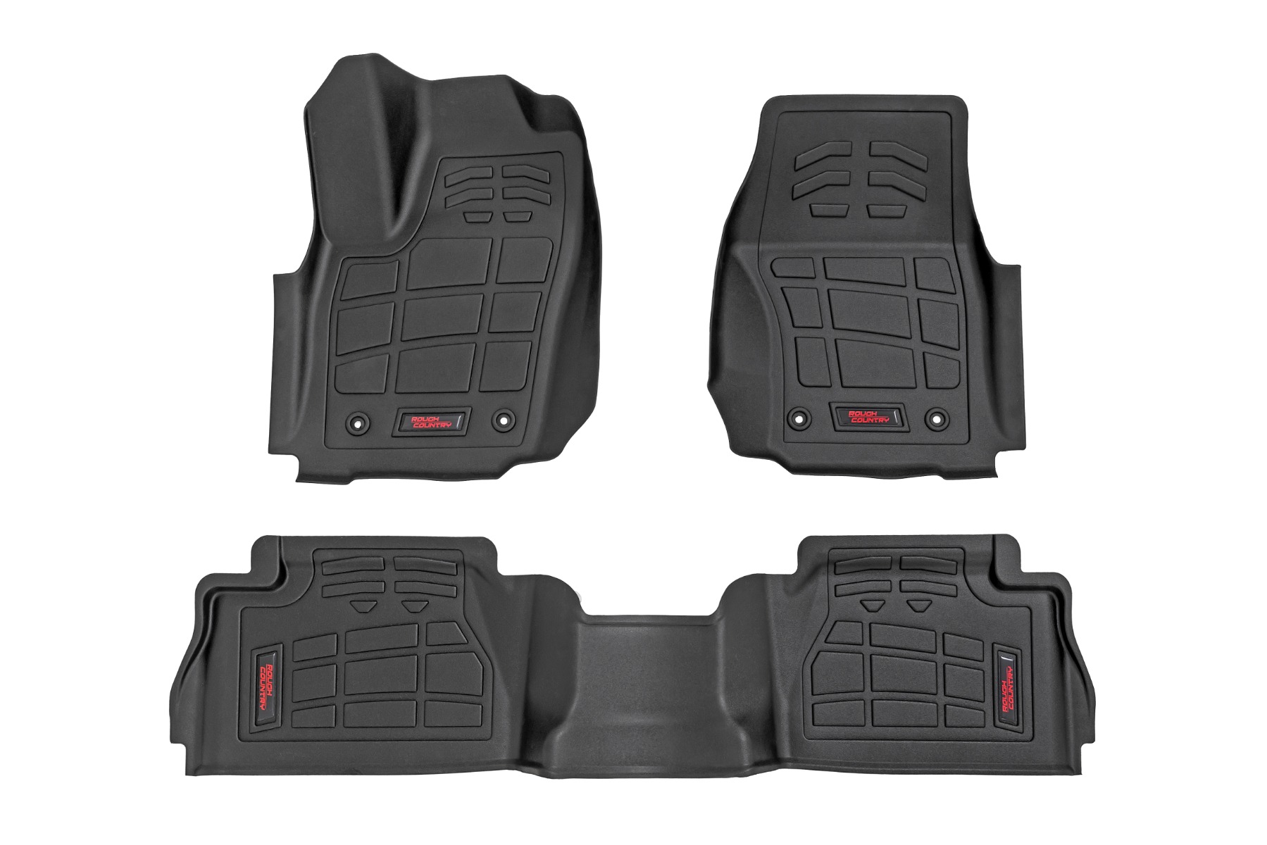 Rough Country Sure-Fit Floor Mats Front & Rear Double Cab Toyota Tacoma (24-26)
