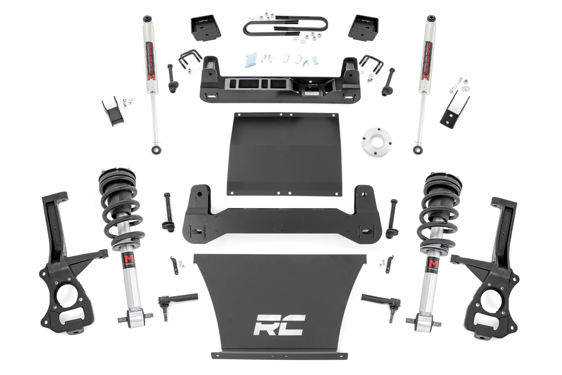 Rough Country 6 Inch Lift Kit Mono Leaf Rear M1 Struts/M1 Chevy Silverado 1500 (25-26)