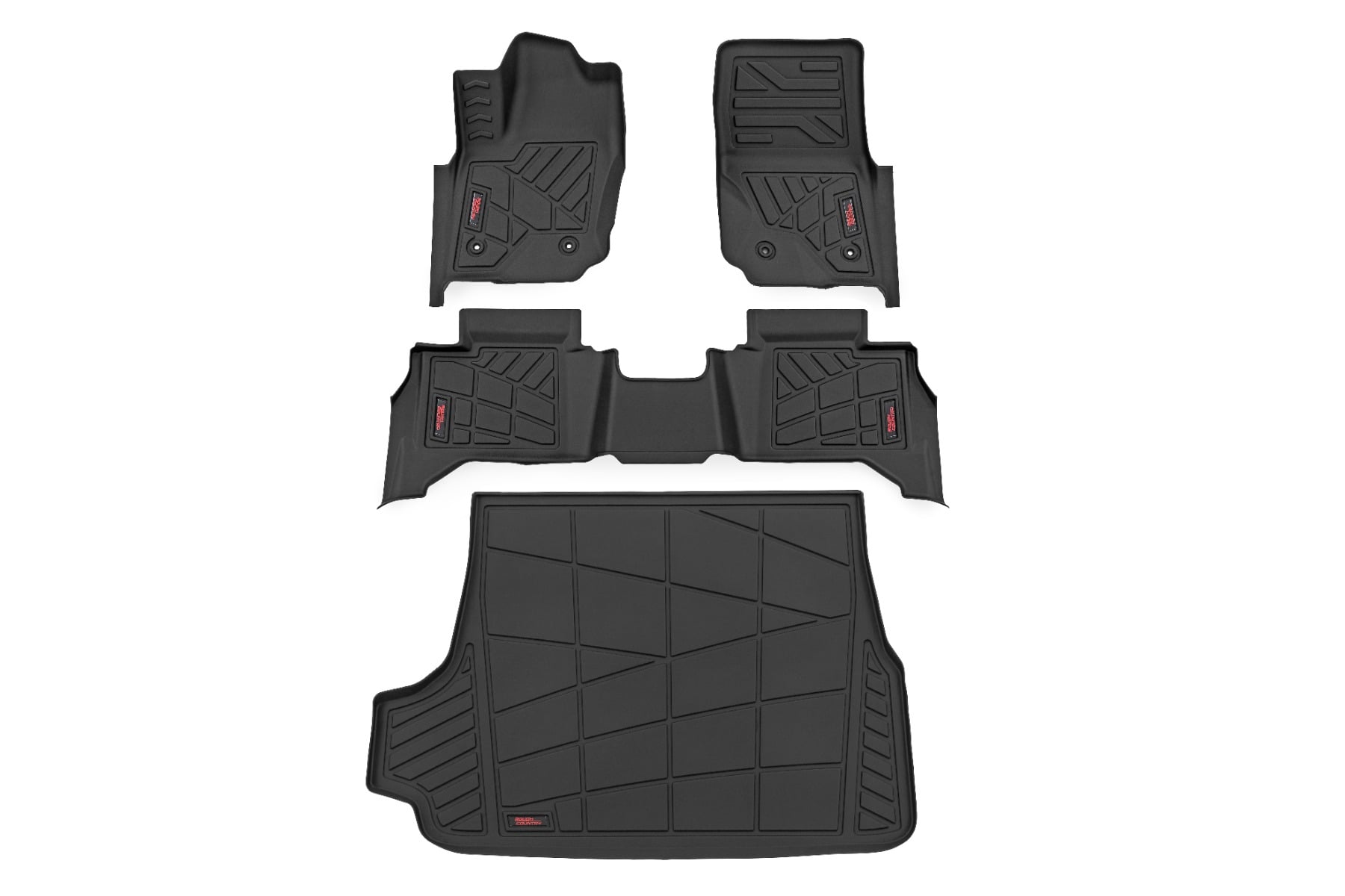Rough Country Sure-Fit Floor Mats Front & Rear & Cargo Mat Toyota 4Runner (25-26)