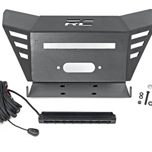 Rough Country Winch Plate 10″ Black Slimline Honda Pioneer 520