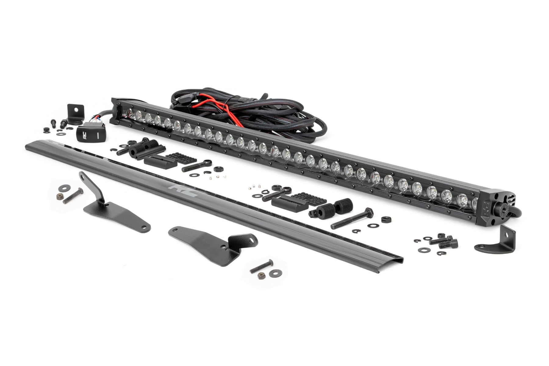 Rough Country 30″ Single Row Light Mount Front Black Series White DRL Polaris RZR Turbo R