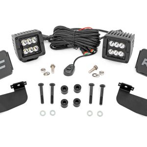Rough Country LED Light Kit Front Mount 2″ Black Pair Segway 570 F