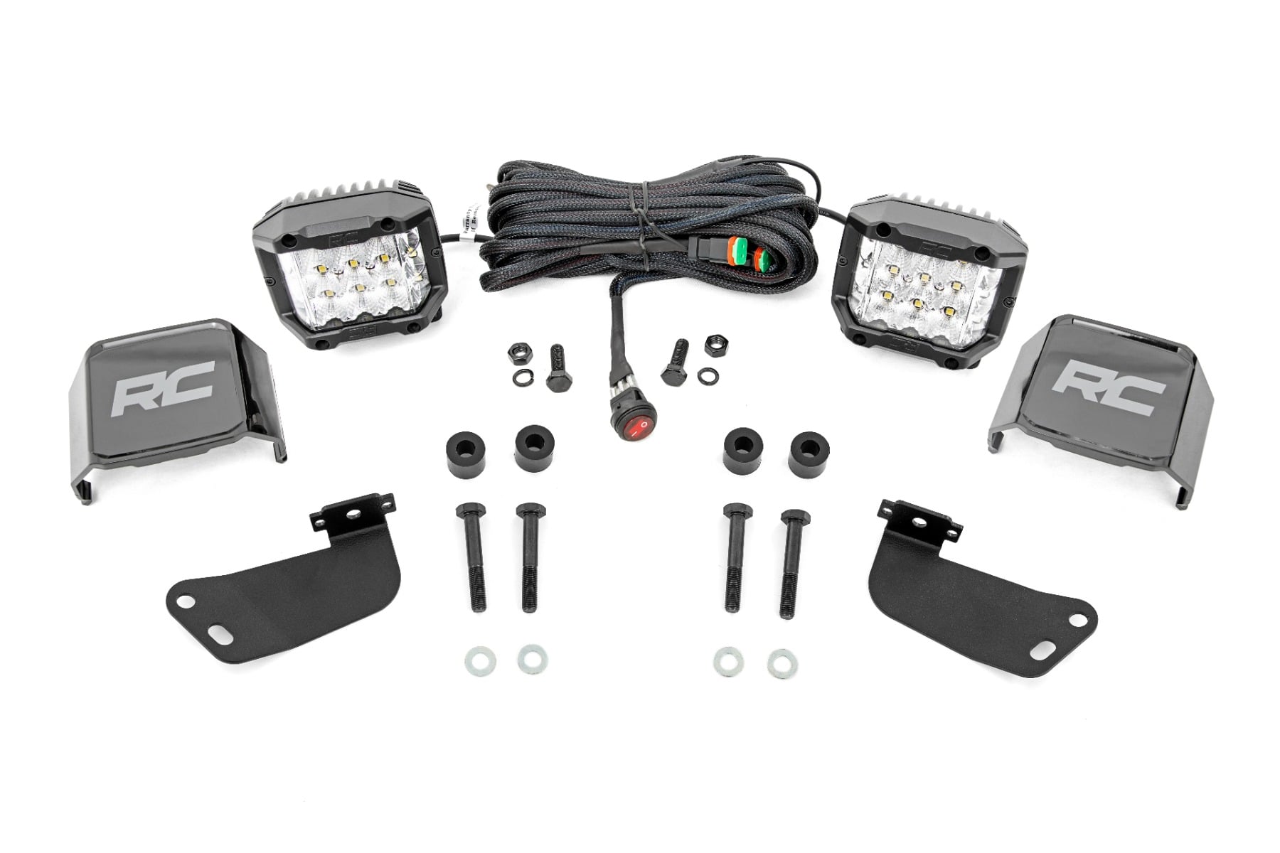 Rough Country LED Light Kit Front Mount 3″ Chrome Pair Wide Angle Segway 570 F