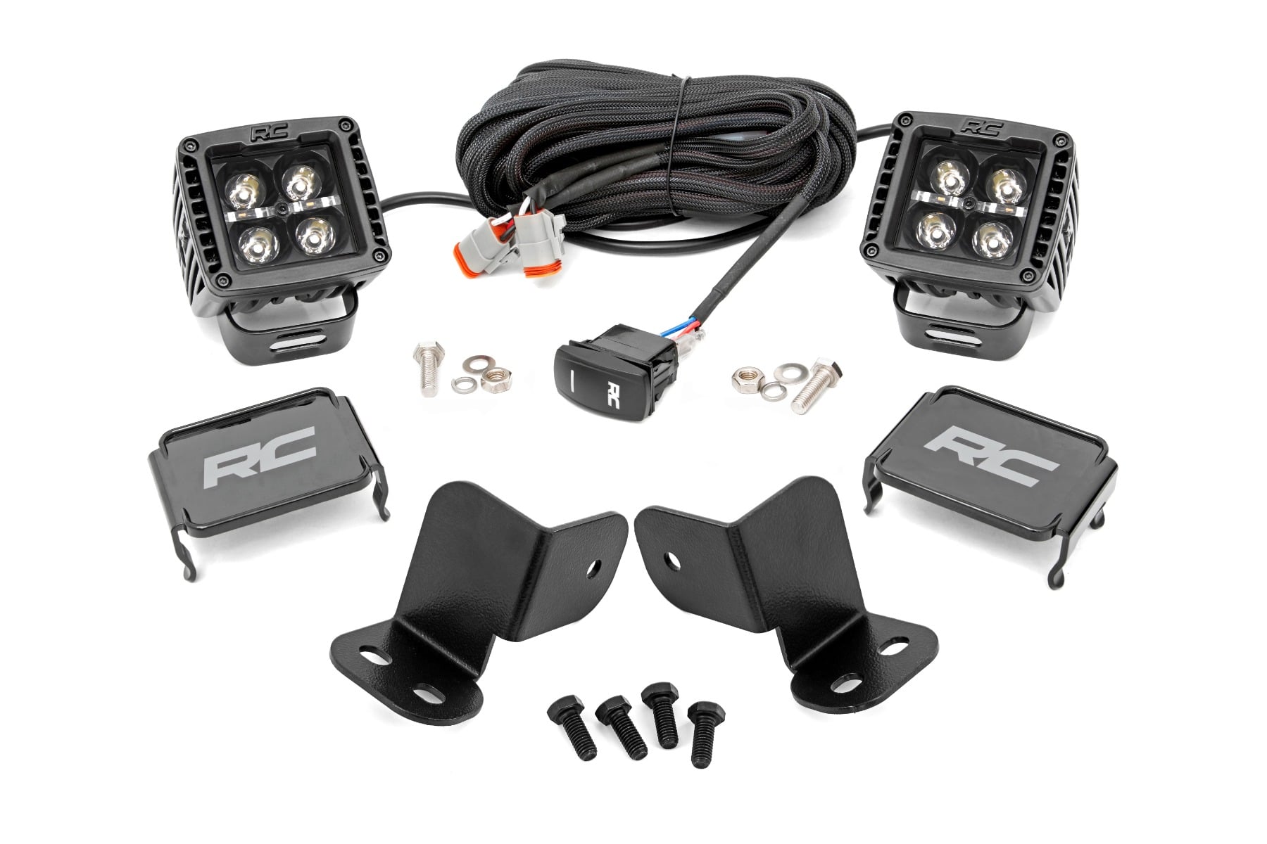Rough Country LED Light Kit Rear Mount 2″ Black Pair Amber DRL Segway 570 F