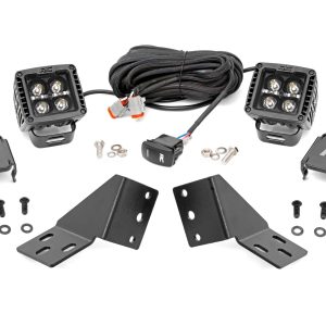 Rough Country LED Light Kit Rear Mount 2″ Black Pair Amber DRL CFMOTO UFORCE U10 Pro