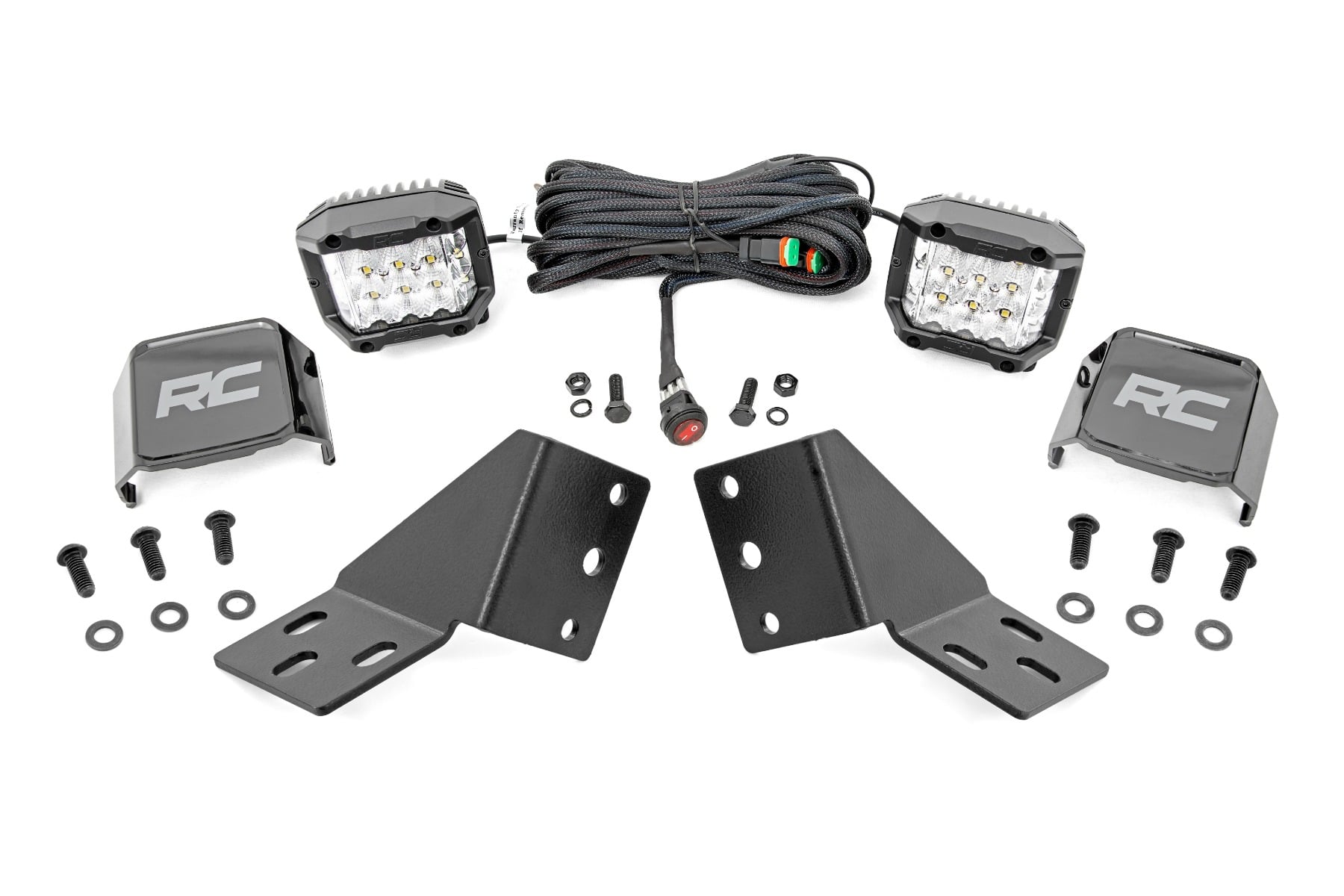 Rough Country LED Light Kit Rear Mount 3″ Chrome Pair Wide Angle CFMOTO UFORCE U10 Pro
