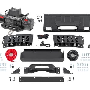 Rough Country FXS Hidden Winch Mount White SAE PRO9500S Toyota Land Cruiser (24-26)