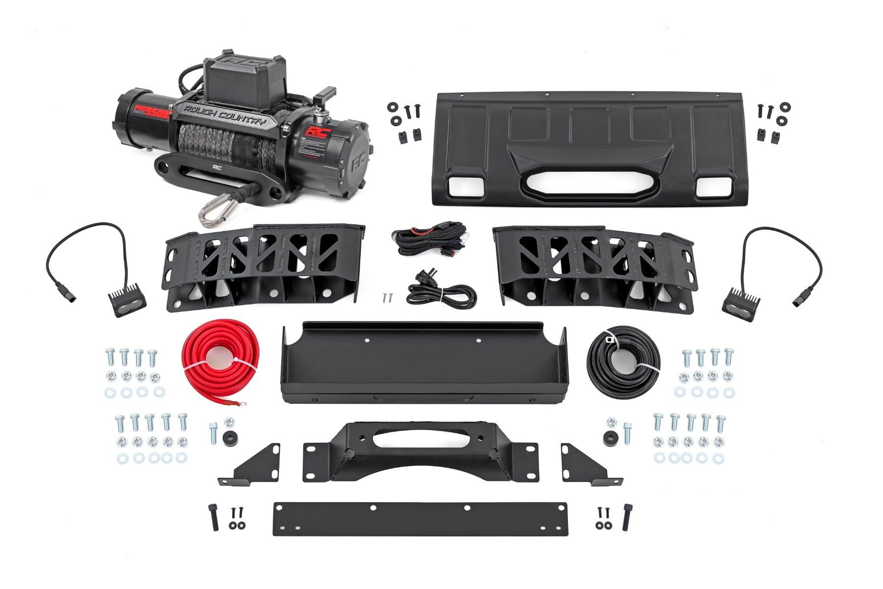 Rough Country FXS Hidden Winch Mount Yellow SAE PRO9500S Toyota Land Cruiser (24-26)