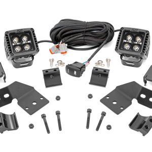 Rough Country LED Light Kit Front Mount 2″ Black Pair White DRL Polaris XPEDITION XP 5
