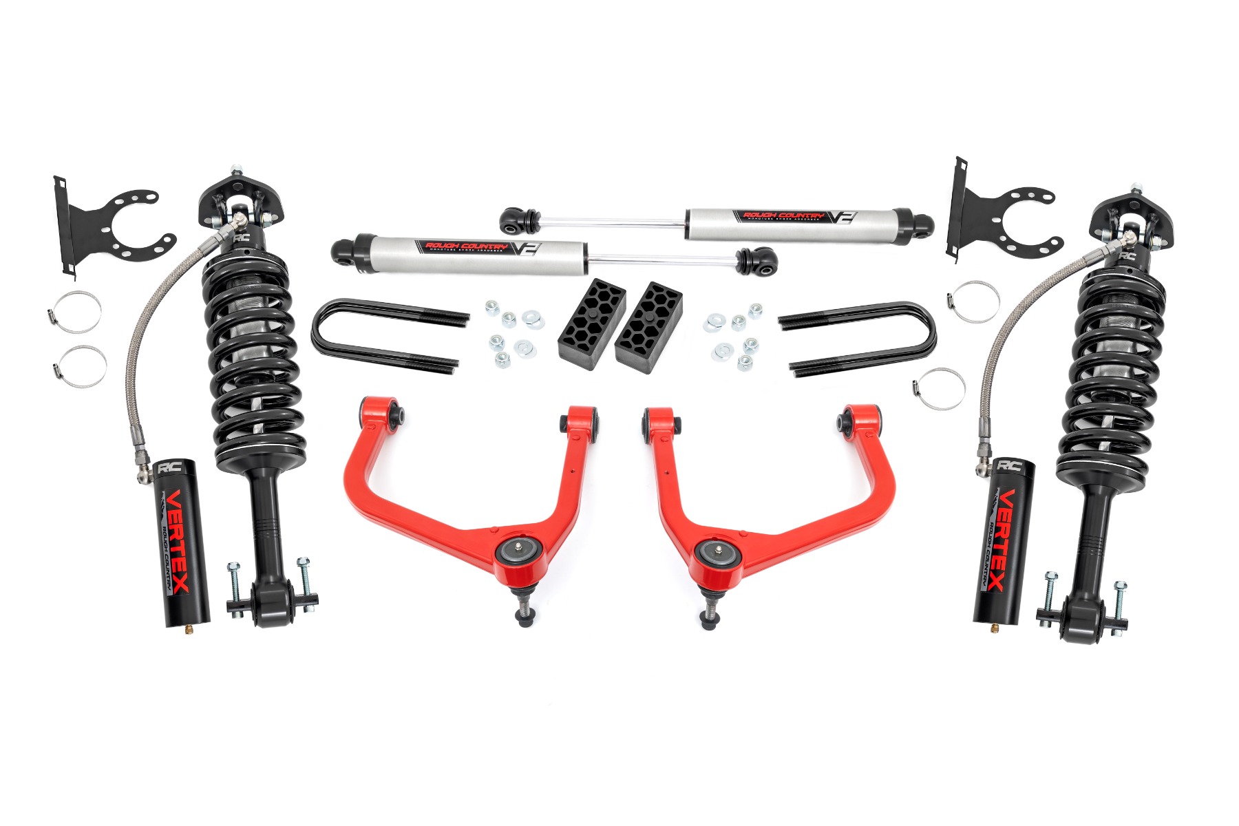 Rough Country 3.5 Inch Lift Kit Vertex/V2 Rear Mono Leaf Chevy Silverado 1500 (22-24)