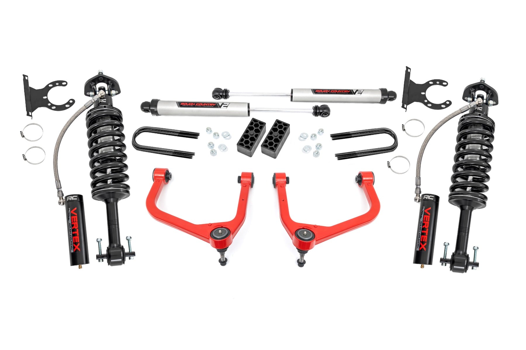 Rough Country 3.5 Inch Lift Kit Vertex/V2 Rear Mono Leaf Chevy Silverado 1500 (25-26)